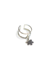 Petite Flower Charm Ring Silver