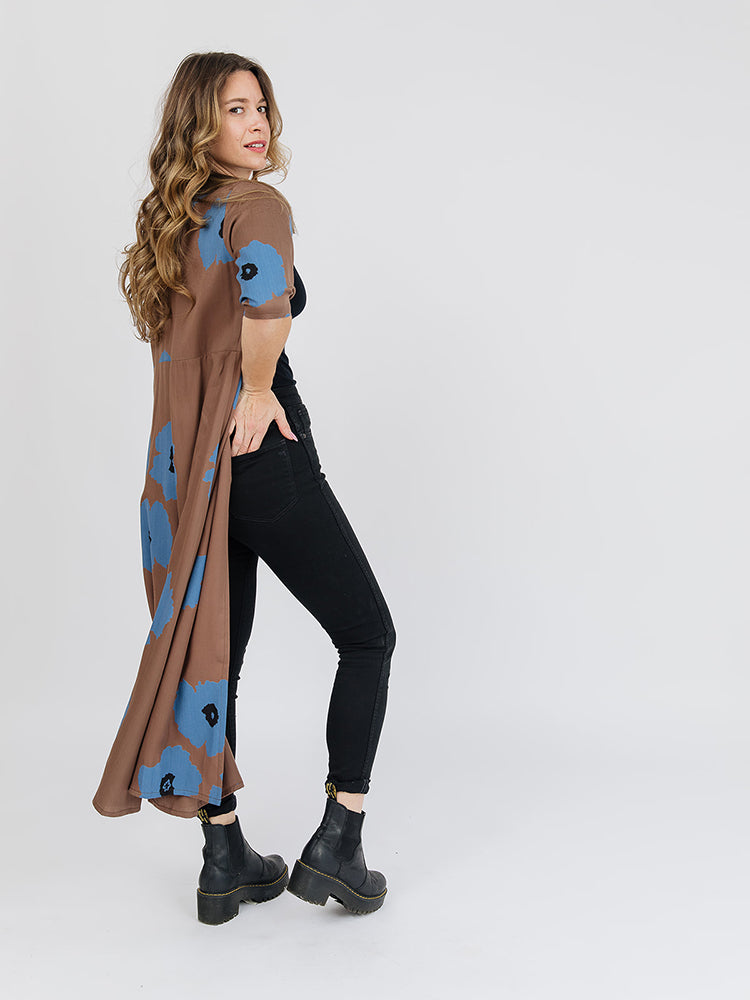 Aditi Wrap Dress Dark Oak - Fair Trade Dresses | Mata Traders