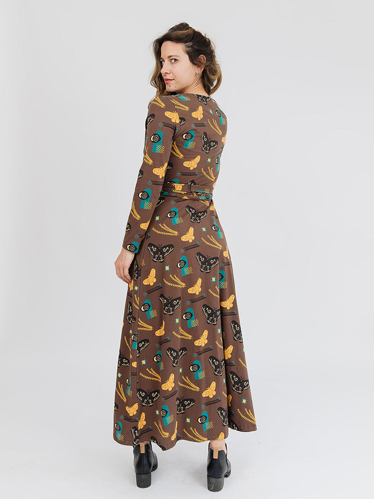 Katie Maxi Wrap Dress Autumn Quilt - Fair Trade Dresses | Mata Traders