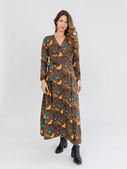Katie Maxi Wrap Dress Autumn Quilt