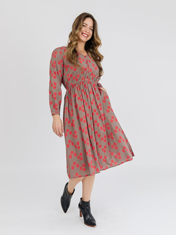 Mia Dress Fuchsia Floral - Fair Trade Dresses | Mata Traders