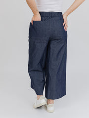 Cropped Rosie Pant Blue Denim - Fair Trade Clothing | Mata Traders
