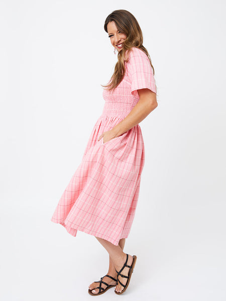 Teddy Dress Pink Plaid - Fair Trade Dresses