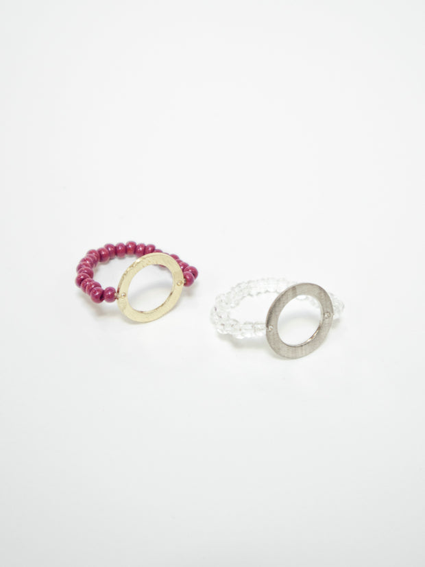 All Around Beaded Ring Clear