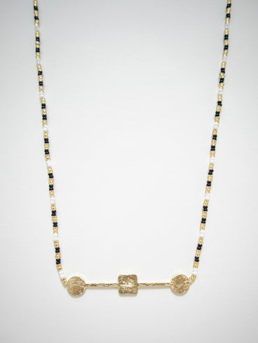 Axis Beaded Necklace Gold