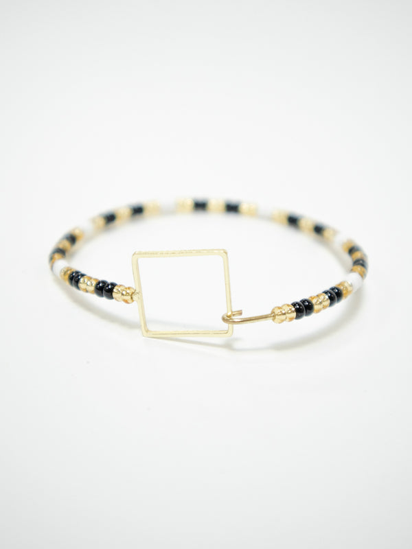 Foursided Beaded Bracelet - Gold