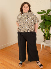 Fae Wide-Leg Plus Size Pant Black Jersey