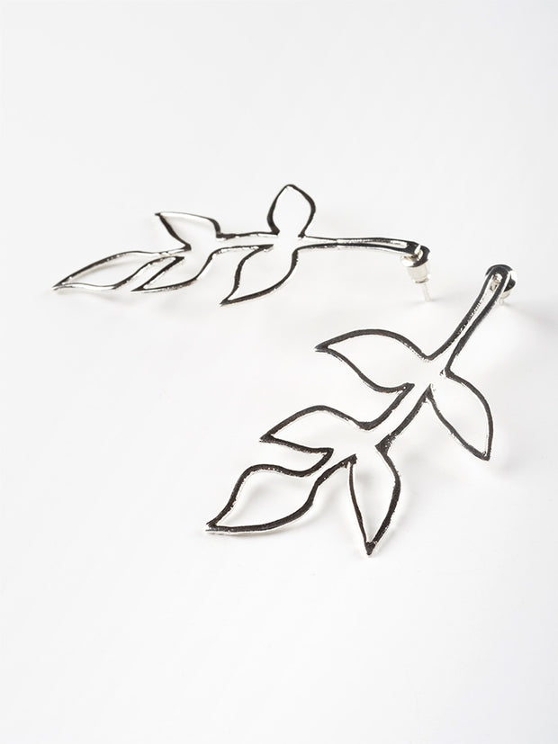 Fauna Wire Earrings Silver