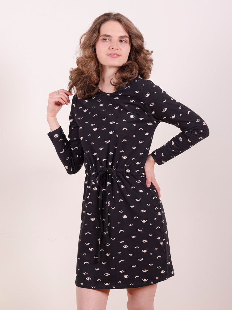 Abby Long Sleeve Dress - Onyx Eyes