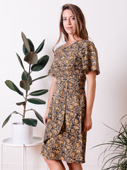 Varanasi Flutter Dress Olive