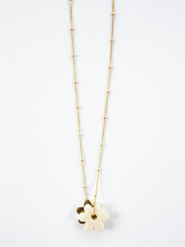 Layered Flower Necklace Gold