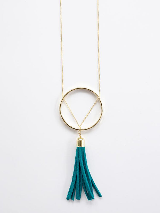Ellaria Tassel Necklace Turquoise