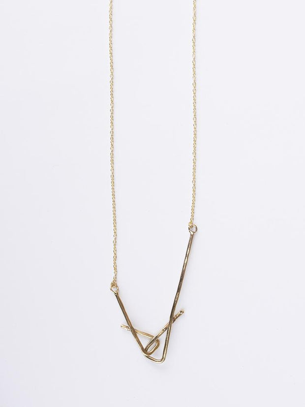 Stretched Shapes Necklace Gold