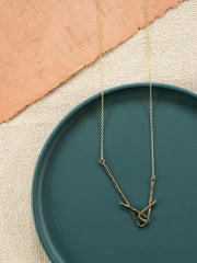 Stretched Shapes Necklace Gold