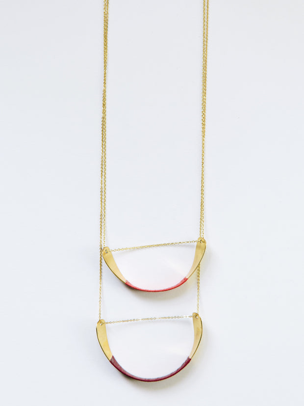 Threaded Helix Necklace Red